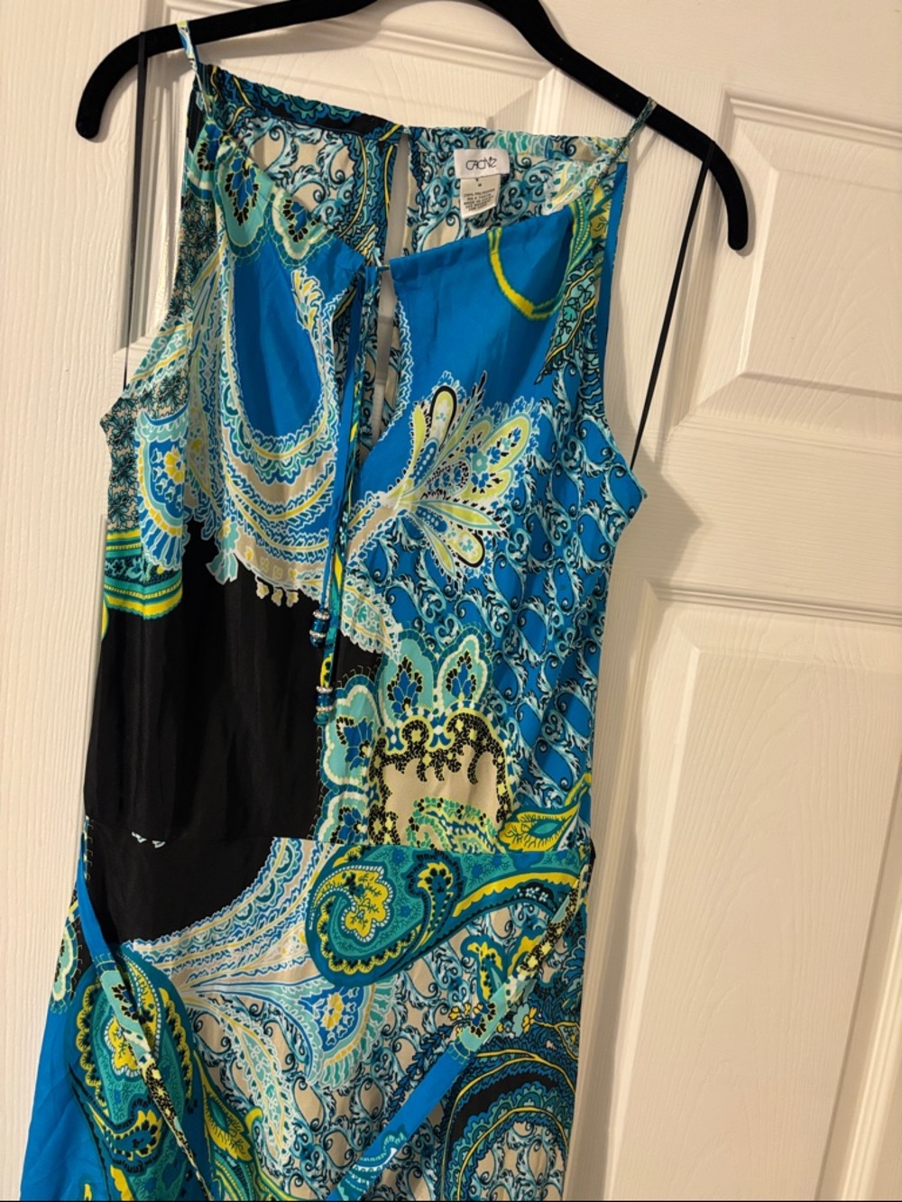 Cache Blue Paisley Maxi Dress with Black Panels never used - Picture 7 of 10